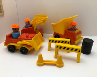 Vintage 1980s Fisher-price Little People construction worker set