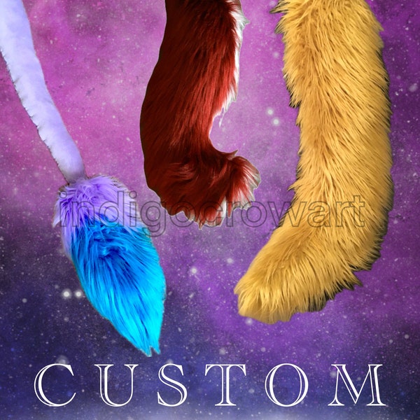 CUSTOM Handmade Handsewn FauxFur Costume Cosplay Tails by Indigo Crow Art