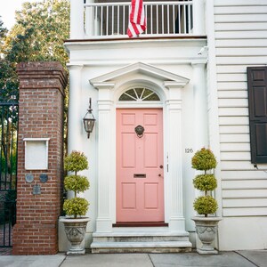 Pink Door Print (Matted) | Charleston Fine Art Print | Rainbow Row Art |