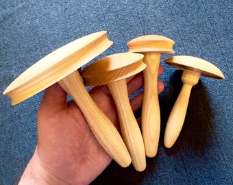 Wooden Darning Mushroom Set: Sewing Repair Tools