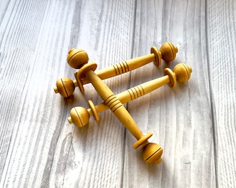 Thread Spools in Medieval style, Weaving thread bobbins vintage style, Antique style wooden bobbin, Thread holder, Hand turned wooden spools