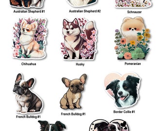 Süße Hunde Vinyl Aufkleber Partyzubehör, Journal Aufkleber, Back to School Notebooks - Größe & Design auswählen