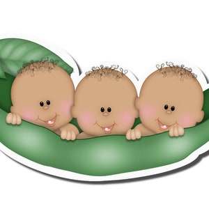 Peas in a Pod Twins or Triplets Ribbons Vinyl Sticker Decal 3 tailles - Résistant aux intempéries, Auto, Journal Stickers, Book or Favors