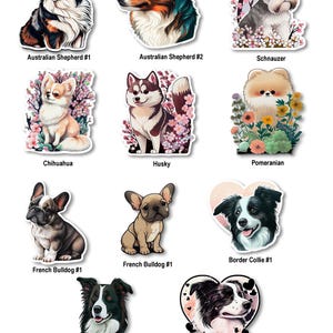 Cute Dogs Vinyl Sticker Decal Party Supplies, Journal Stickers, Back to ...