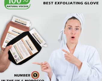 Moroccan Kessa Exfoliating Glove: 100% Natural Viscose Hammam Scrub