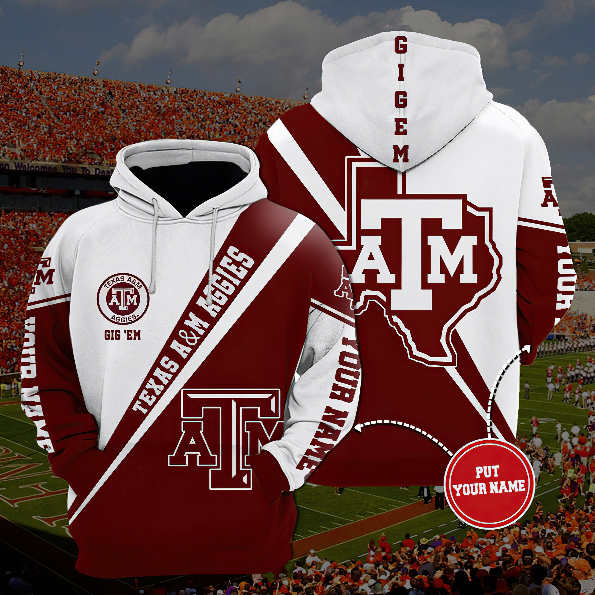 Texas A&M Aggies NCAA Hoodie 3D Texas A and M Aggies Zip Etsy