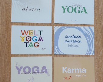 Vykort DIN A6, gratulationskort Mindfulness / Yoga / Motståndskraft / Meditation / Motivation / Mod / Välbefinnande