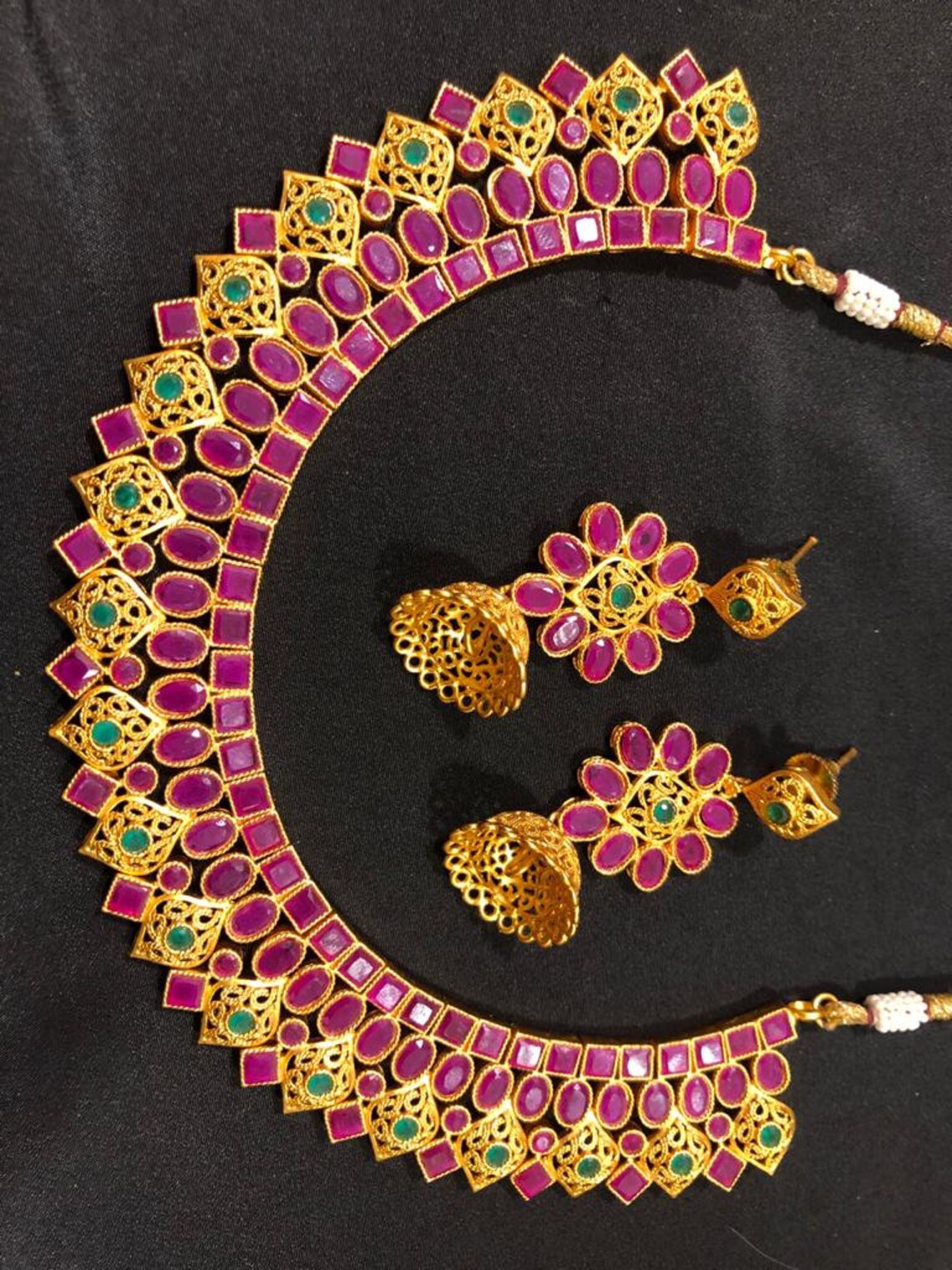 Zircon Jewelry Set Zircon Necklace with Earrings and Oval  Etsy
