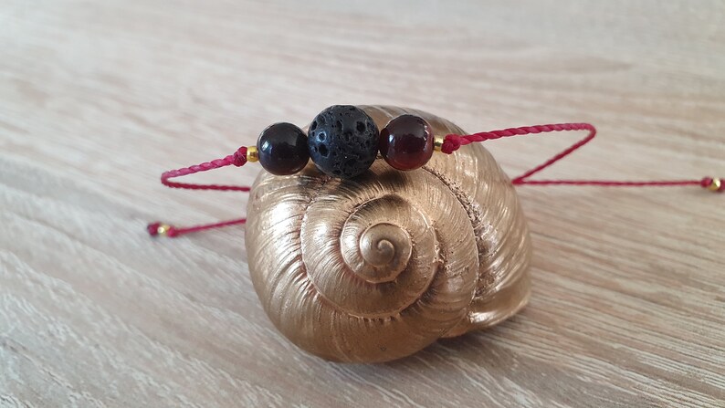 Berry Aroma Lava Bracelet with Red Tiger Eye