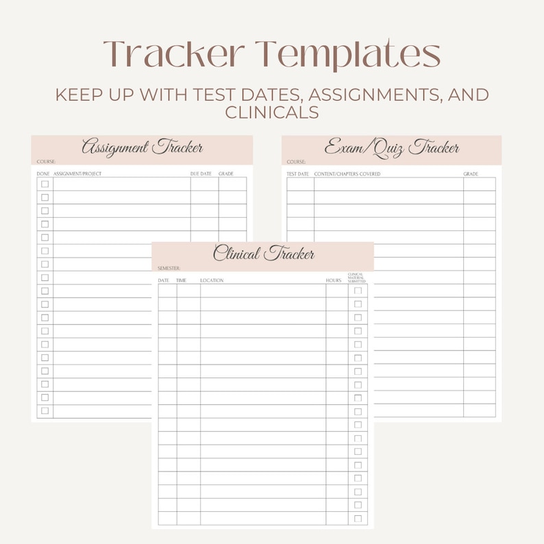 Nursing School Planner Nursing School Templates Nursing School Study Planner Printable Templates