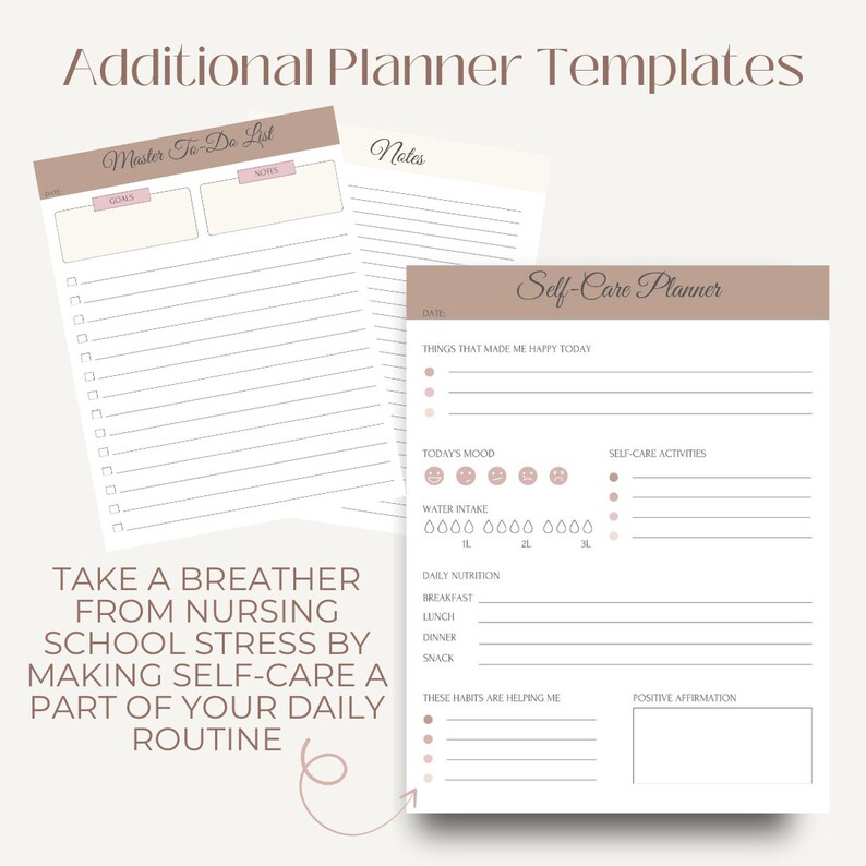 Nursing School Planner Nursing School Templates Nursing School Study Planner Printable Templates