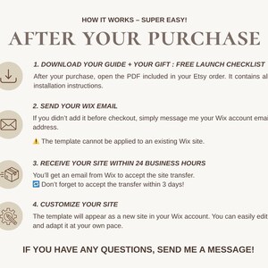 Step-by-step process after purchase – how to receive and install your Wix website template