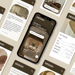 Mobile view of the interior design Wix template – fully responsive website design