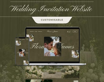 Plantilla web para bodas románticas y florales: cronología, confirmación de asistencia, galería, lista de reproducción – Plantilla de Wix Studio