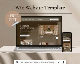 Plantilla de sitio web de diseño de interiores de Wix: sitio web de decoración del hogar editable para diseñadores