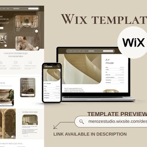 Preview link available in product description to test the interior design Wix template