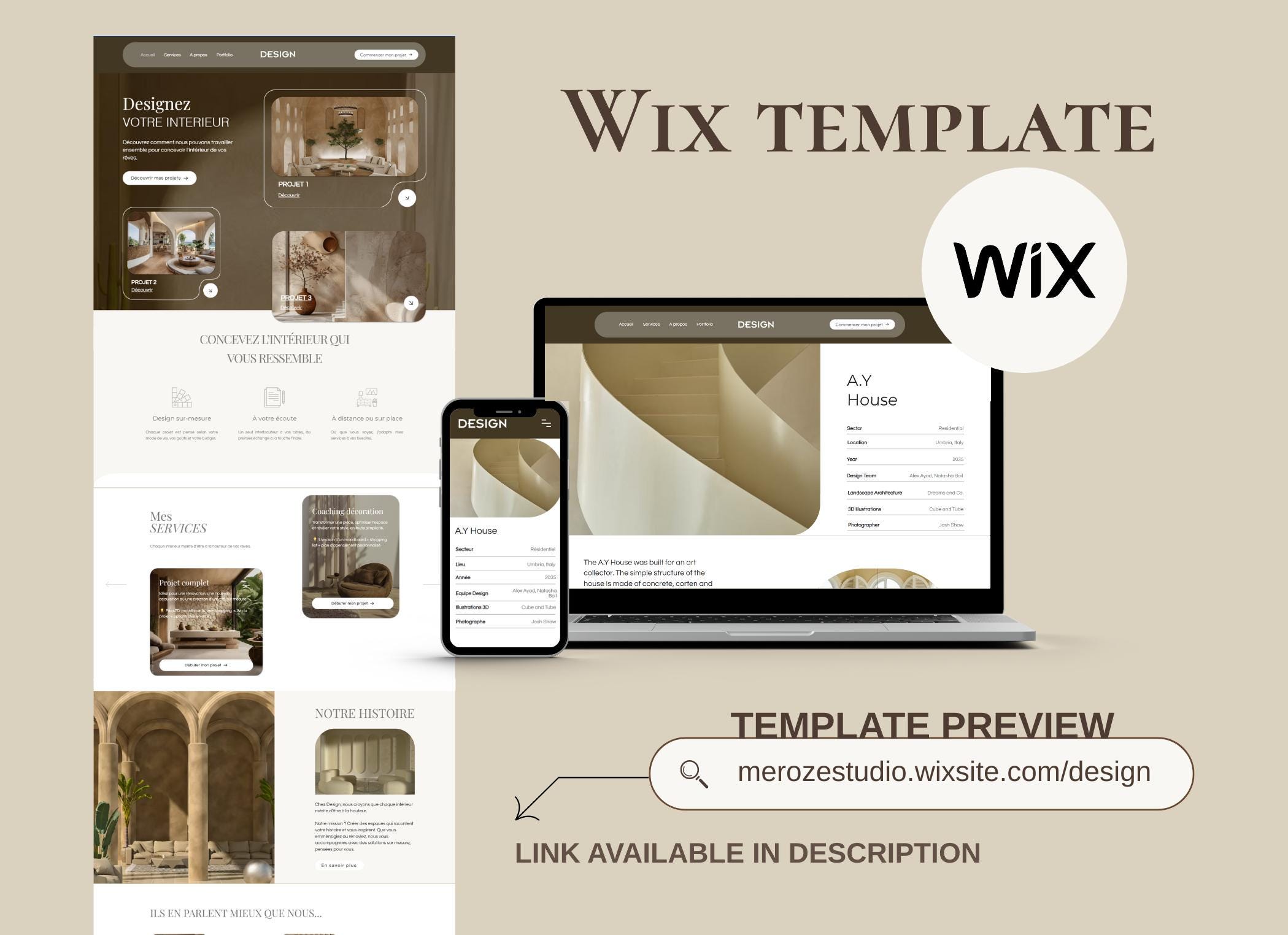 Interior Design Wix Website Template - Editable Home Decor Site for ...