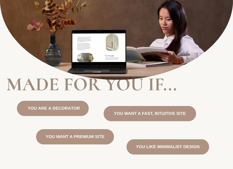 Wix website template designed for decorators, interior stylists, and home design businesses