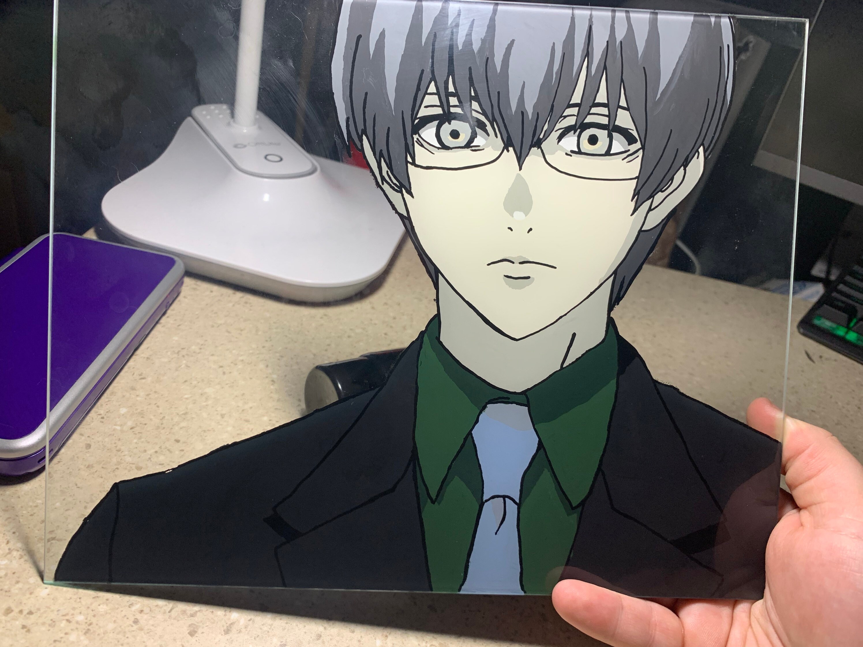 Ken Kaneki 810 Glass Painting Etsy Ken Kaneki 810 Glass Painting Etsy