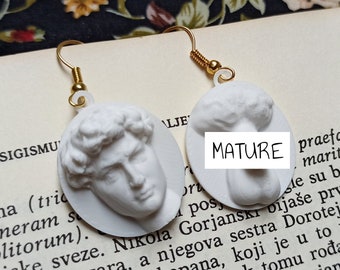 Dark Academia Earrings, Quirky earrings, Renaissance Jewelry, Aesthetic earrings, Weird Earrings, Novelty Earrings, Funny Earrings, MATURE