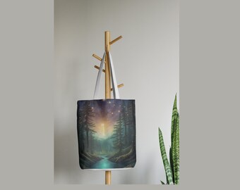 Forest-Inspired Canvas Tote Bag - Perfect for Nature Lovers