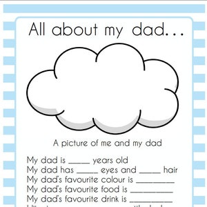 All About My Dad Questionnaire