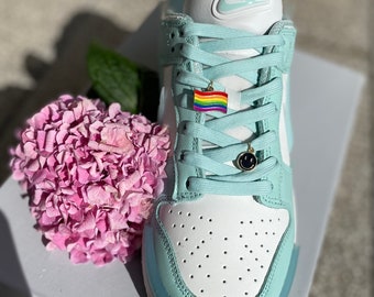 Schuh Anhänger, Regenbogen Flagge, Smiley, Regenbogen, Schnürsenkel Dekoration, Schuhanhänger Set, Anhänger bunt, Schuhanhänger, Air Force 1, LGBTQ