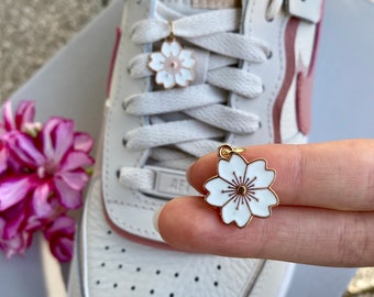 Schuh Anhänger Blume, Kirsch Anhänger, Schnürsenkelblüten Dekoration, Charms, Schuhanhänger, Schuhkette, Kettenanhänger, Schuhanhänger, Air Force 1