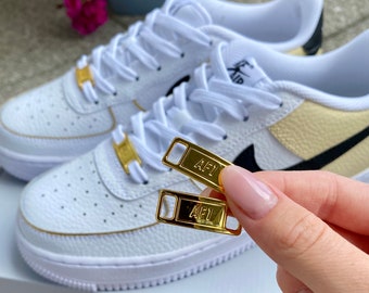 Nike Air Force Lace Tag gold, Charms Lace Locks AF1 Metall Schnürsenkel Buckle Tags Charme Schnalle Schnürsenkel Dekorationen Schuhe Zubehör
