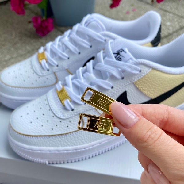 Nike Air Force Lace Tag gold, Charms Lace Locks AF1 Metall Schnürsenkel Buckle Tags Charme Schnalle Schnürsenkel Dekorationen Schuhe Zubehör