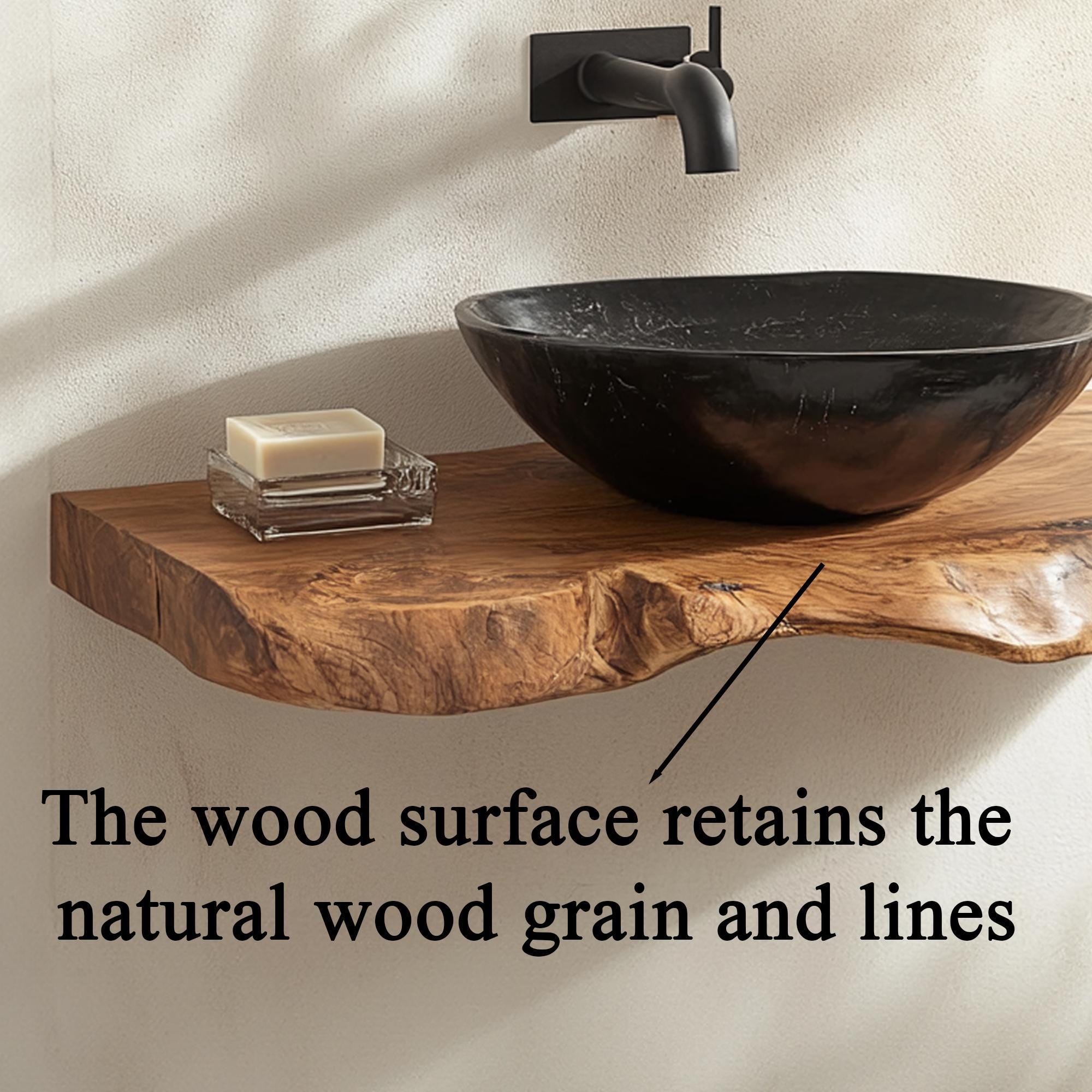 Floating Bathroom Vanity Shelf Handmade Sink Vanity Shelf Wall Mounted ...