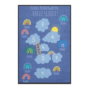 Abschiedsfussmatten Kindergarten Hüpfkästchen Wolken