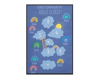 Abschiedsfussmatten Kindergarten Hüpfkästchen Wolken