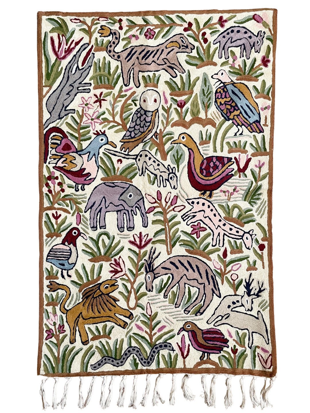 Handmade Folk Art Animal Childrens Wall Hanging Tapestry Etsy UK