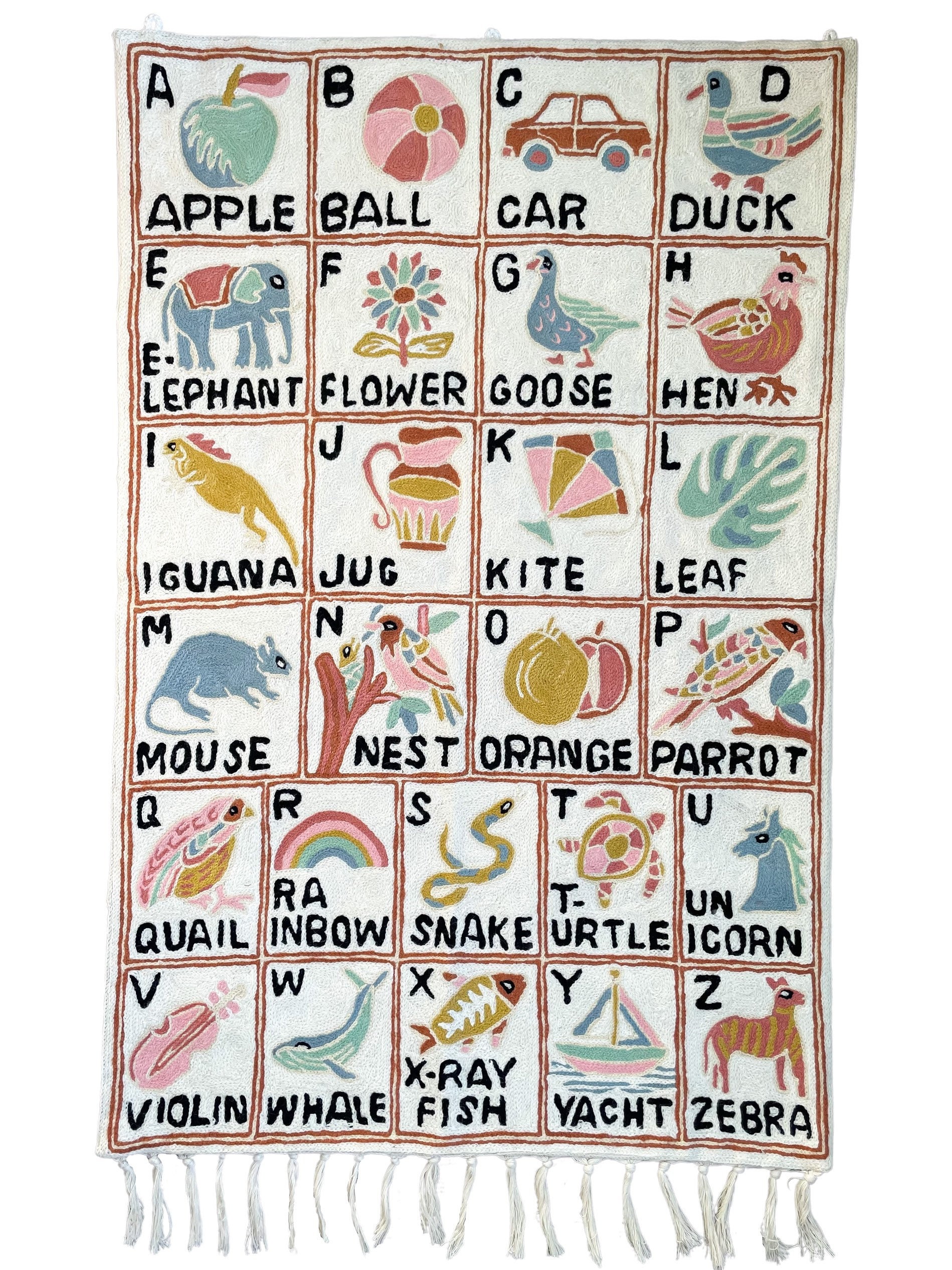 Handmade Alphabet ABC Wall Hanging Tapestry Aru Etsy UK