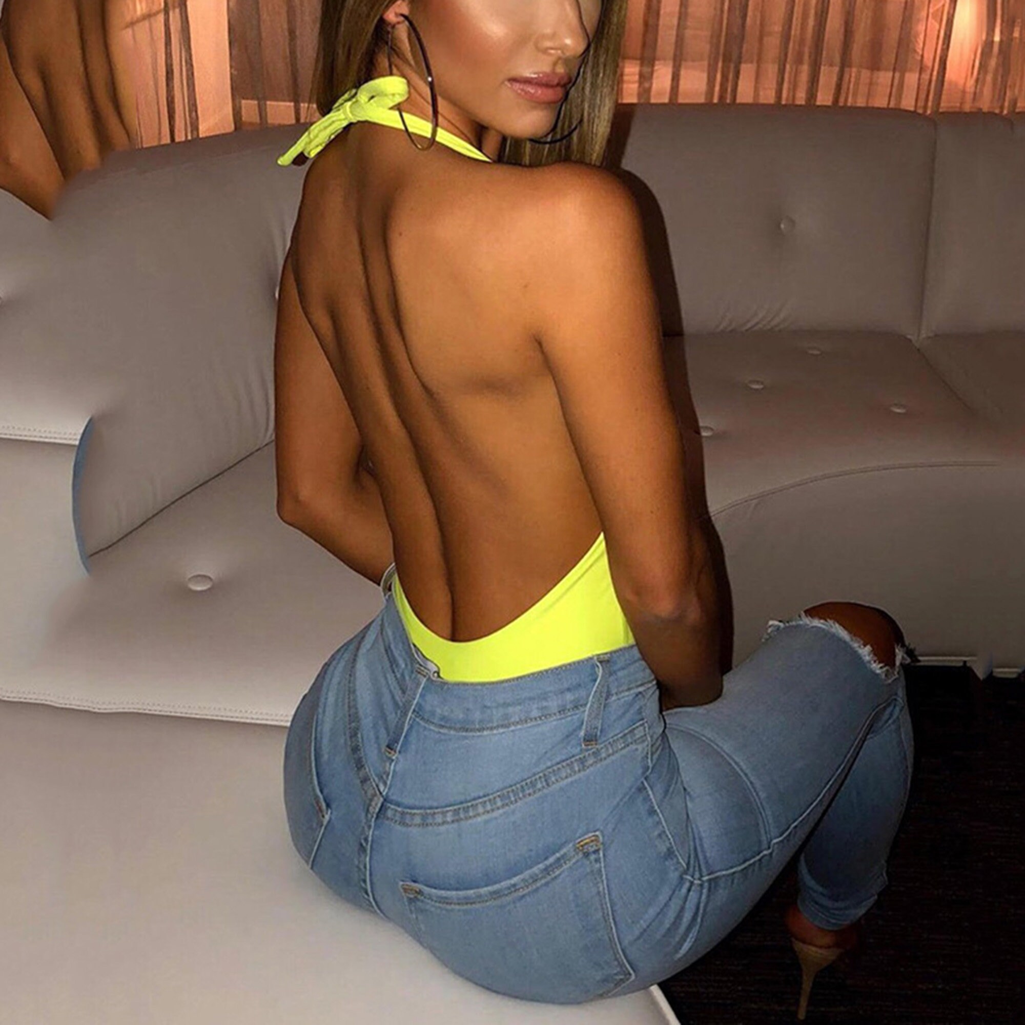 Sexy Lace Up Halter Straps Women's Sexy Bodysuit Stylish Etsy