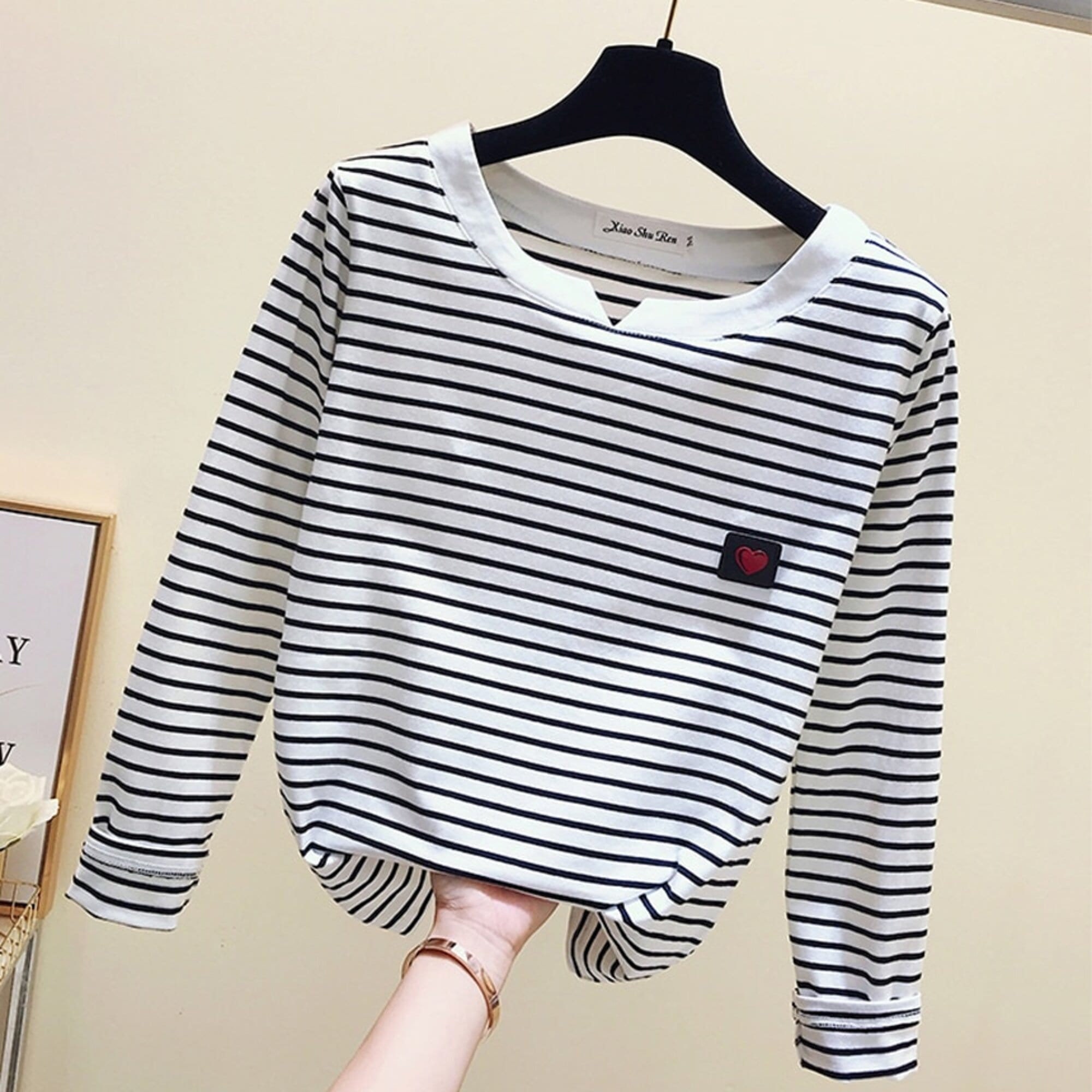 Women's Casual Long Sleeve Korean Style Slim Basic Etsy