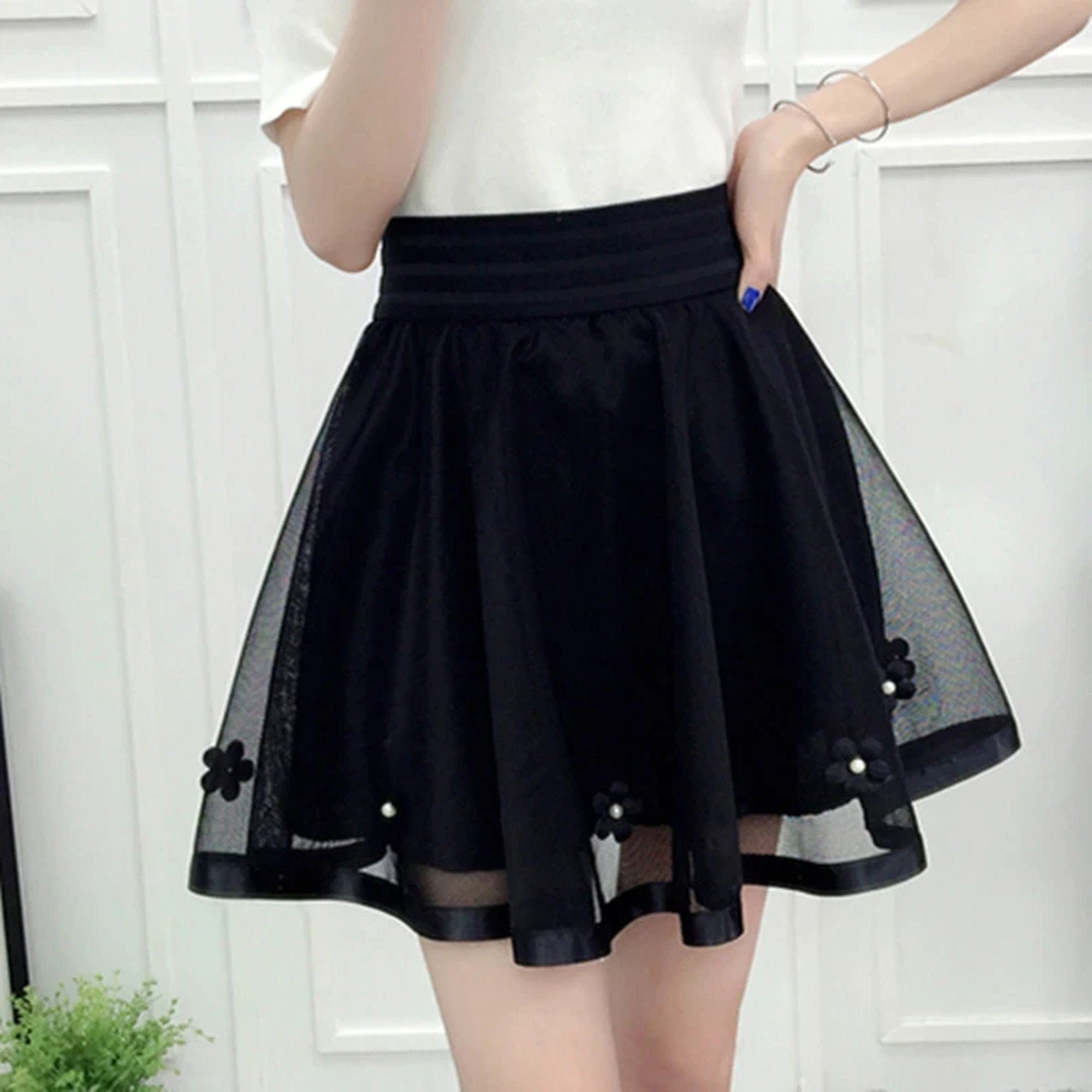 Spring SummerElastic High Waist Black Mini Skirts Women's | Etsy