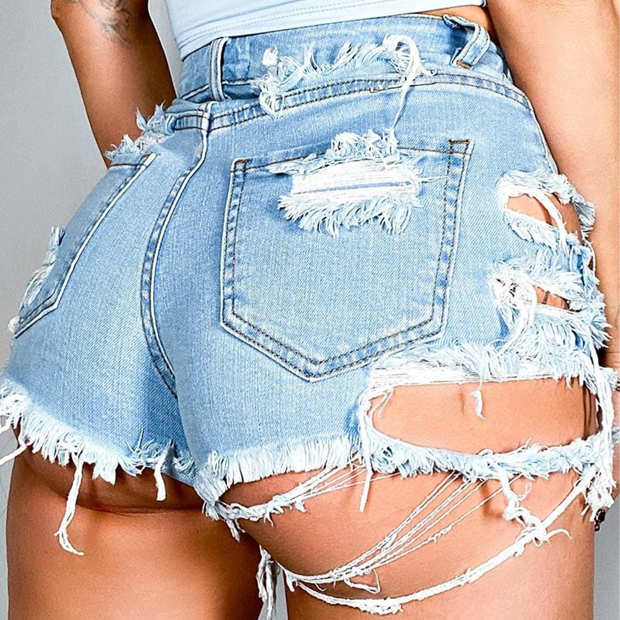 Hot Summer Sexy Ripped Denim Shorts High Waist Street Wear Etsy