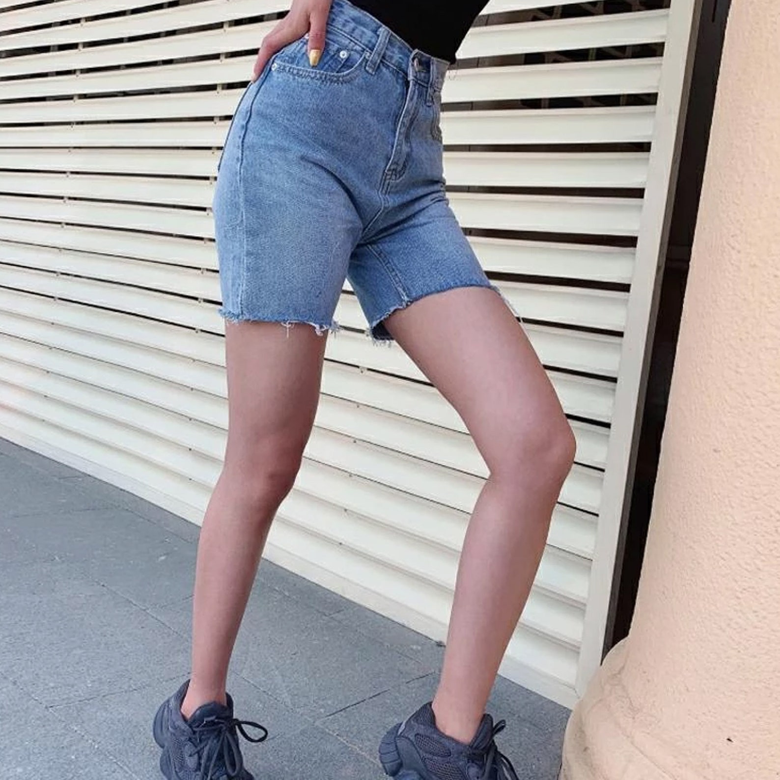High Waist Slim Denim Shorts Plus Size Woman New Fashion Etsy