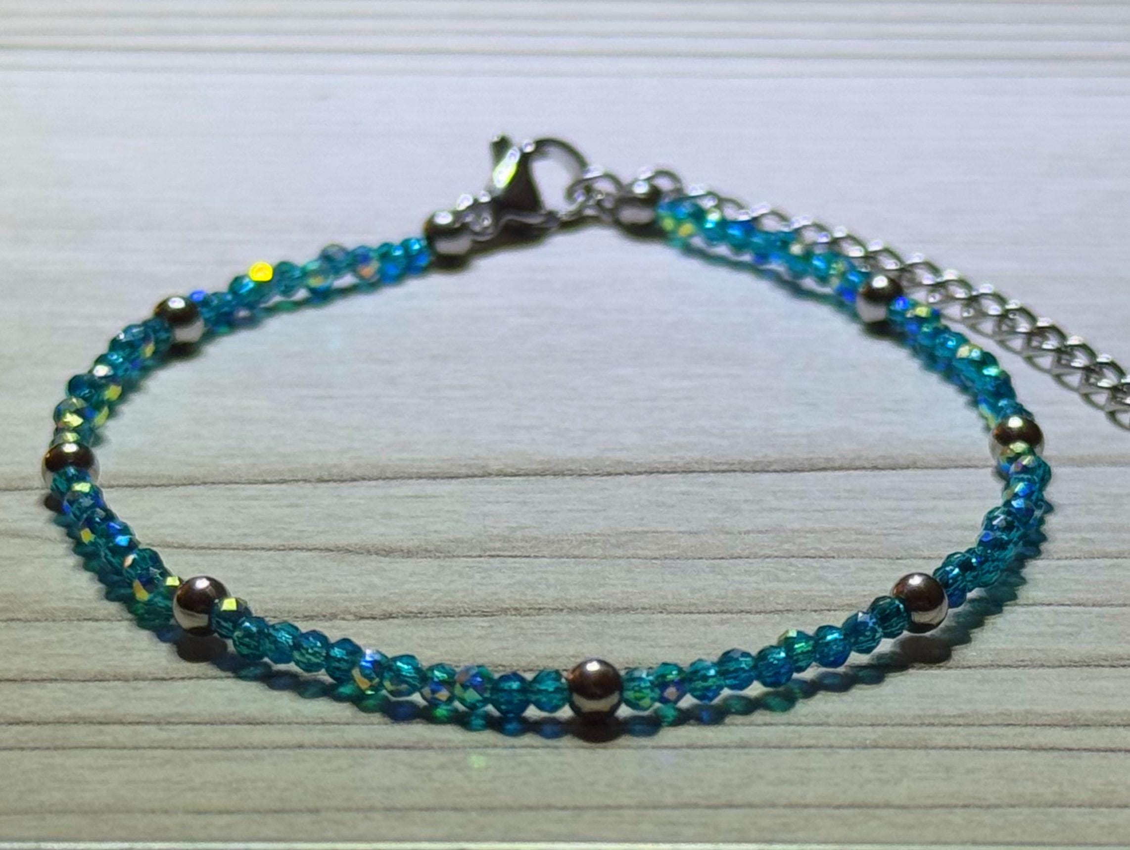 Blue Sparkly Glass Bracelet