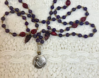 St Cecelia’s Songbird Rosary Necklace