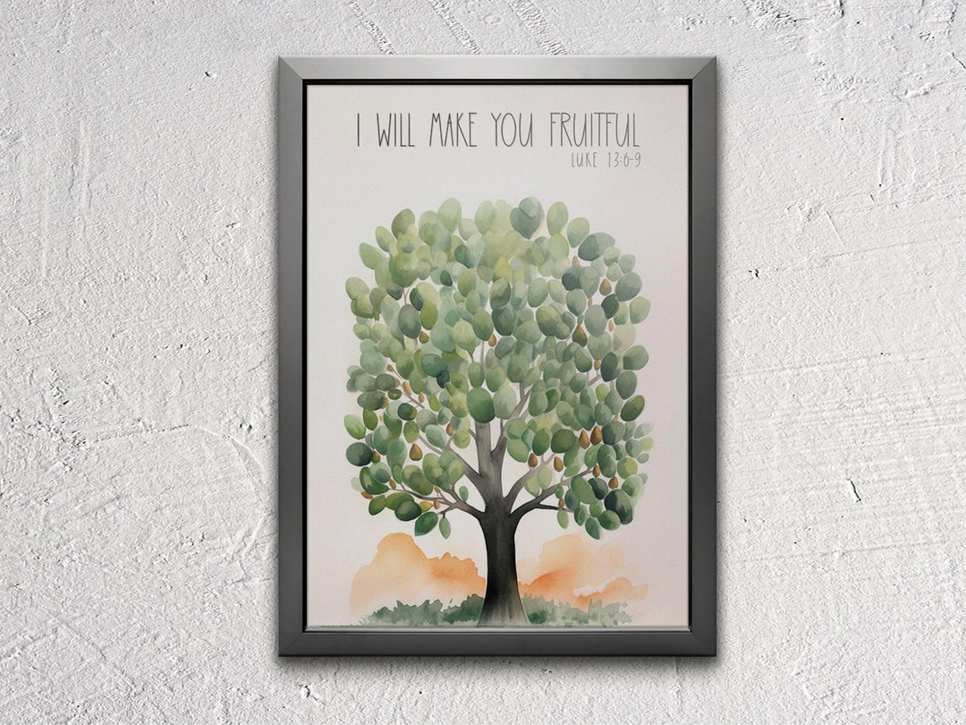 Watercolor Fig Tree Parable Digital Print Jesus Makes Us Fruitful Bible