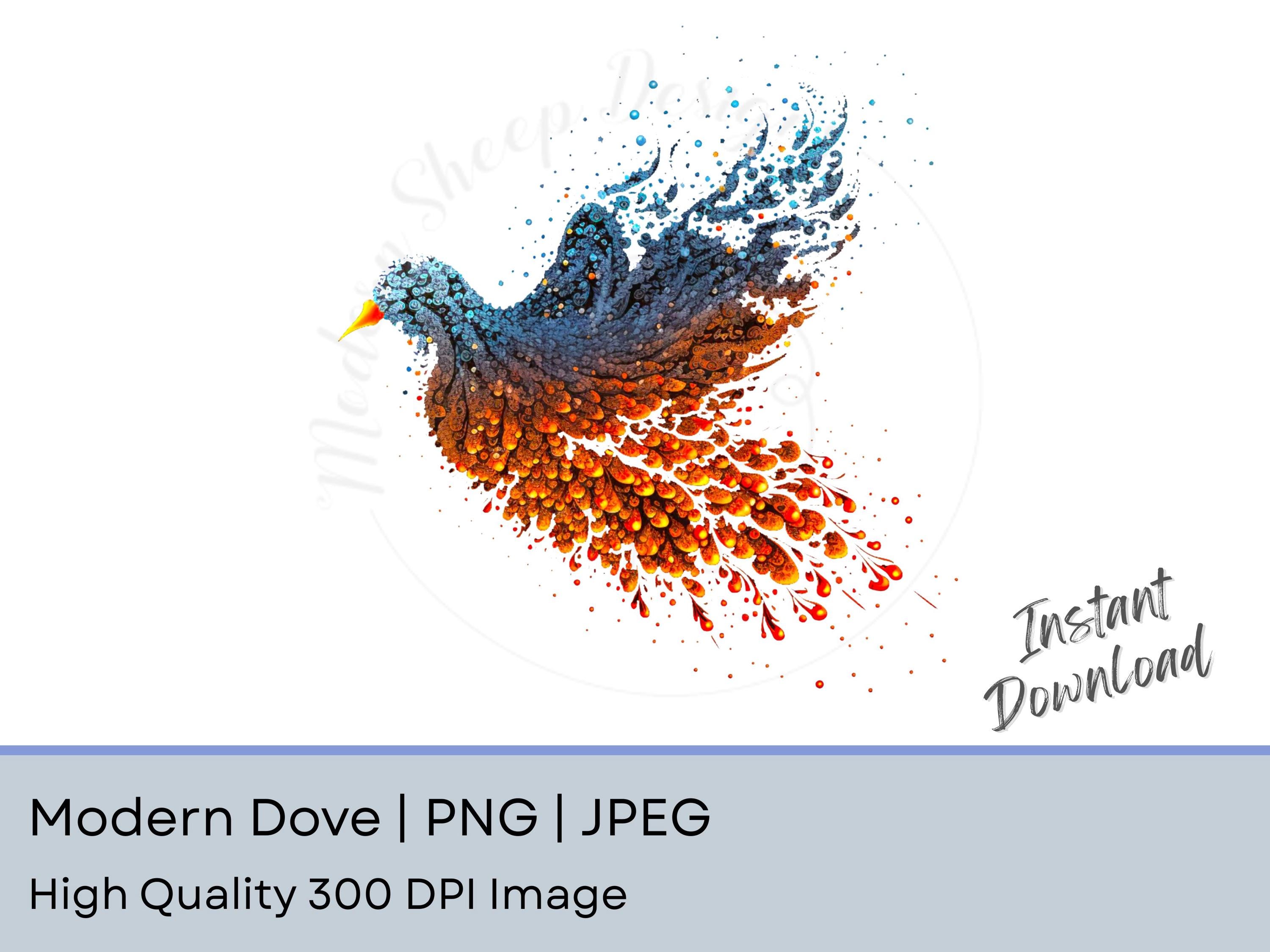 Modern Dove PNG | Confirmation Sacrament | Flames Holy Spirit Clipart | Catholic Art | Instant Download | Religious JPEG | Communion Church