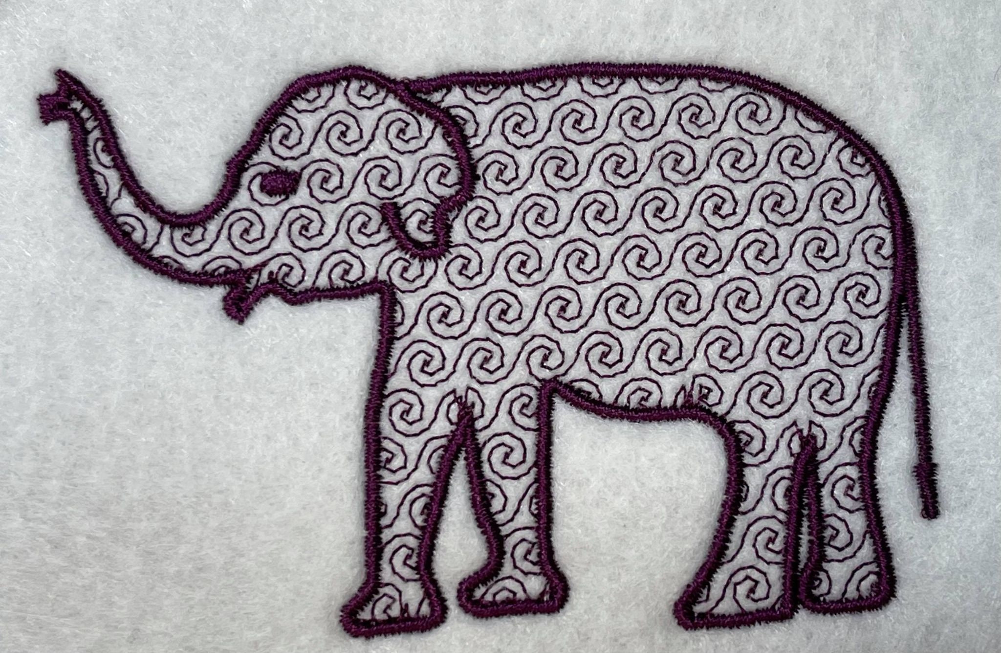 Motif Elephant Machine Embroidery Design Etsy