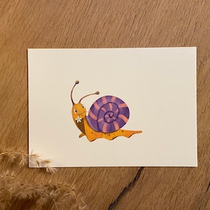Curious Snail - Carte postale/Murale - Vous êtes mignon | illustration | | murale Y compris l’enveloppe