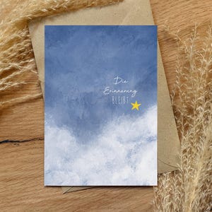 Carte pliante - La mémoire reste | étoile | carte de condoléances | carton recyclé