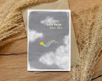 Have a nice trip - Folding card - Grey | Star child | Recycled cardboard