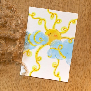 Hallo Sonne - Postkarte/ Wandbild |Good vibes | DIN A6 | Fine Art Papier | Inklusive Briefumschlag