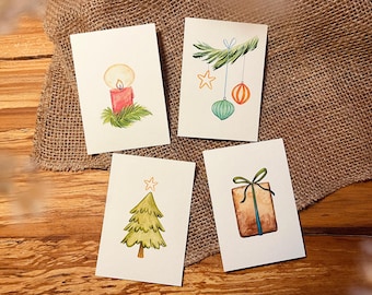 25 Weihnachts-Geschenkanhänger – „Allerfröhlichste Weihnachtsgrüße“, A7, Recyclingpapier, Aus Deutschland